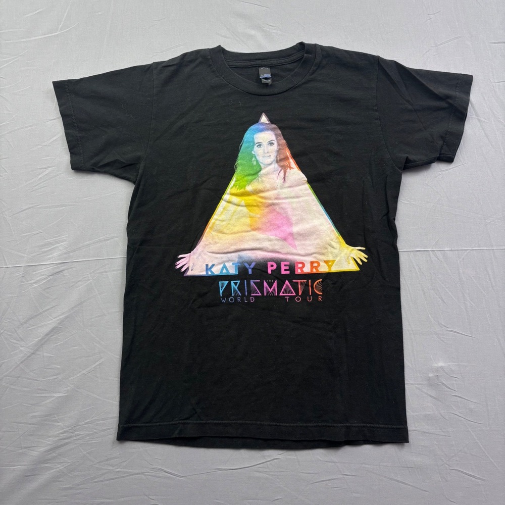 Katy Perry Prismatic World Tour T-Shirt Mens Small Black Concert Graphic Tee